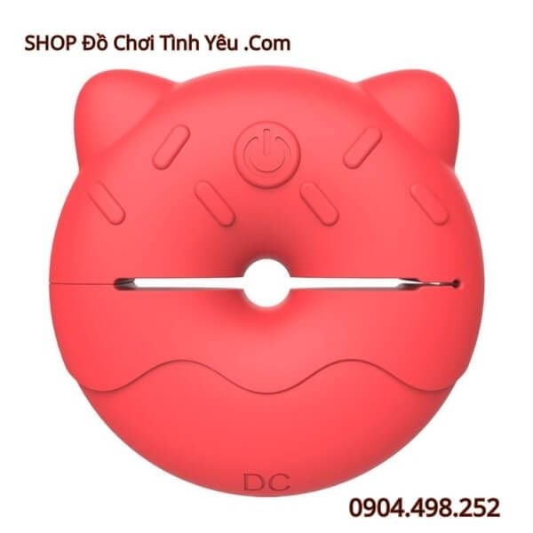 Bộ Kẹp Núm Vú Hình Bánh Donut Tai Mèo Có Điều Khiển Từ Xa