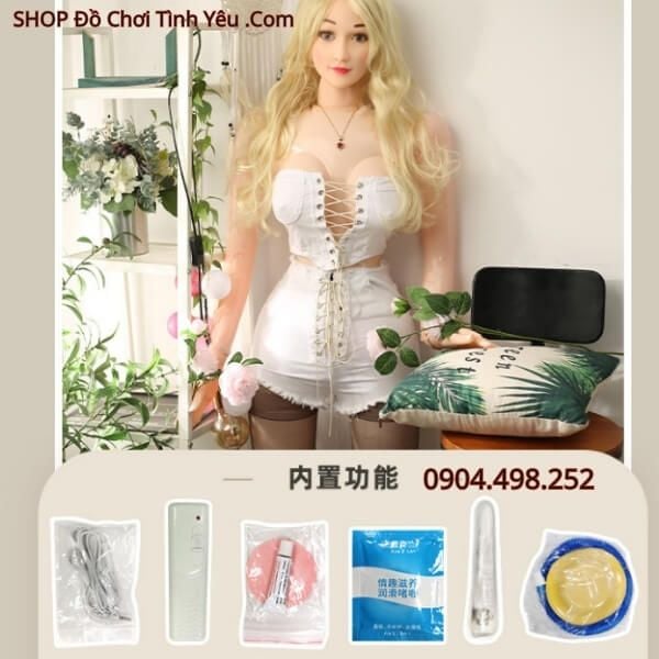 Búp Bê Tình Dục Bơm Hơi Gấp Gọn Cô Gái Quyến Rũ Miệng Khép