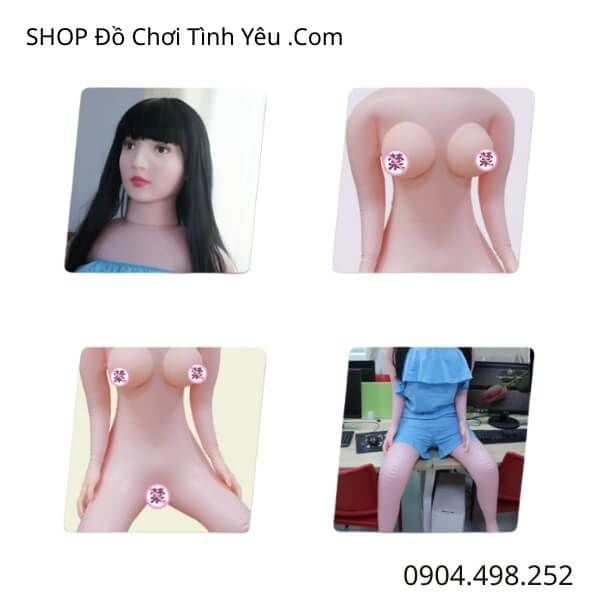 Búp Bê Tình Dục Bơm Hơi Gấp Gọn Có Lông Mu Dáng Ngồi Mời Gọi