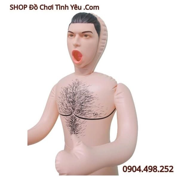 Búp Bê Tình Dục Bơm Hơi Gấp Gọn Nam Đeo Mặt Nạ Há Hốc Miệng