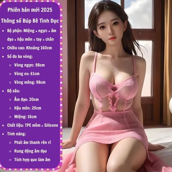 Búp Bê Tình Dục Bơm Hơi Gấp Gọn Nàng Hồng Rên Khẽ Cực Kỳ Dâm