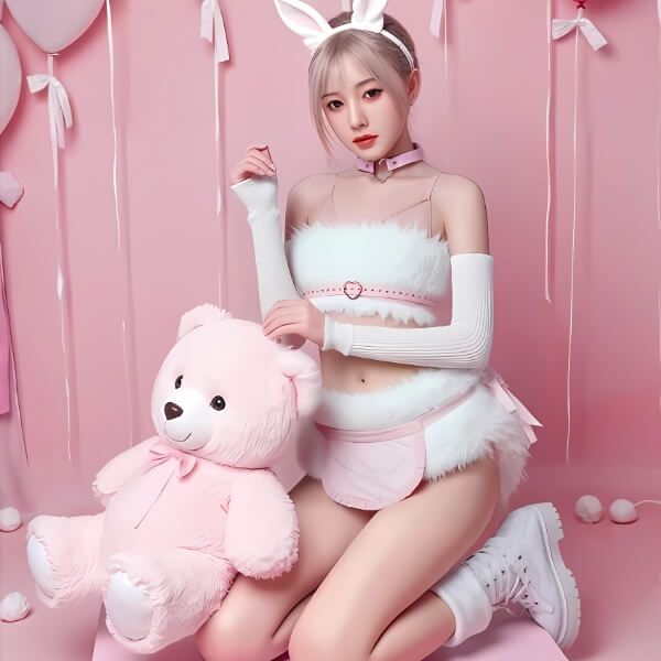 Búp Bê Tình Dục Cao Cấp Cosplay Cô Thỏ Hồng Xinh Đẹp Gạ Tình