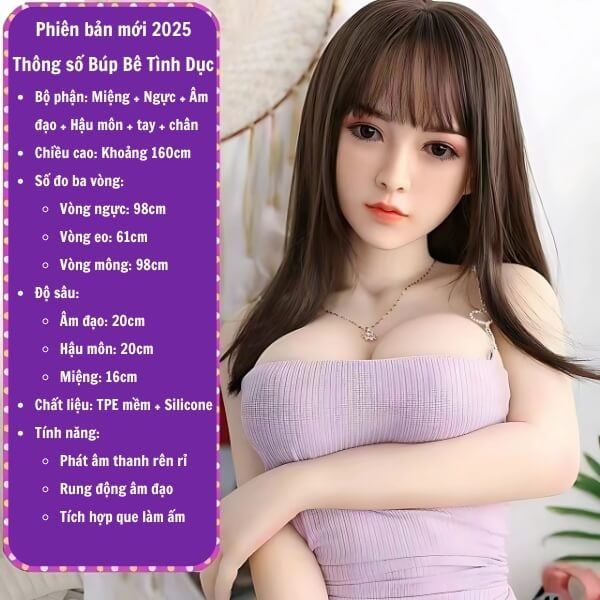 Búp Bê Tình Dục Nữ Bơm Hơi Gấp Gọn Mặt Đẹp Vú Nảy Cực Phê