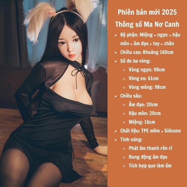 Búp Bê Tình Dục Nữ Bơm Hơi Gấp Gọn Thỏ Đen Sexy Lộ Ngực To