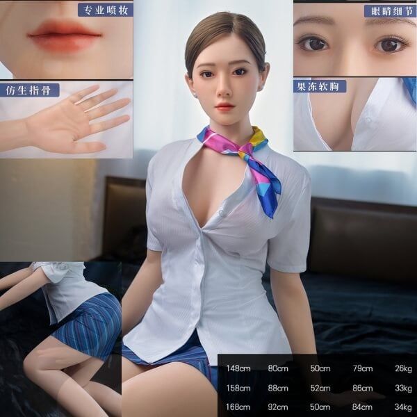 Búp Bê Tình Dục Silicone Nữ Tiếp Viên Khoe Ngực To Quyến Rũ