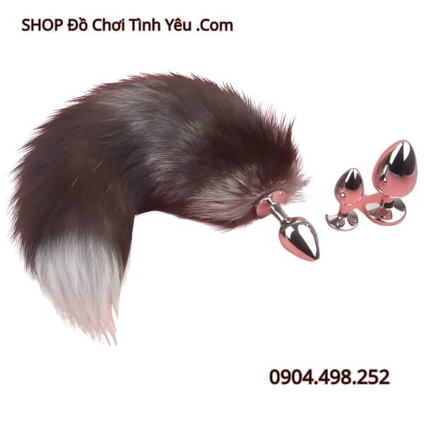 Buttplug Cắm Hậu Môn Kim Loại Liền Đuôi Cáo Kích Thích Tột Độ