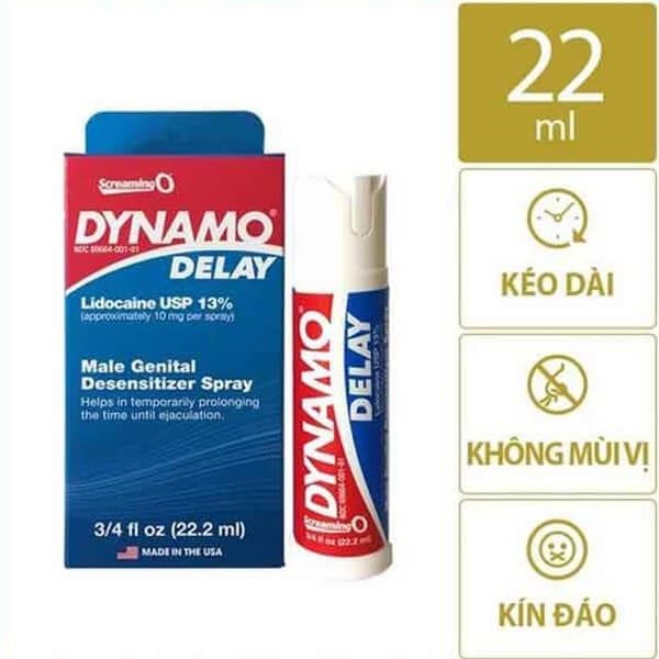 Chai xịt trì hoãn xuất tinh sớm kéo dài thời gian DYNAMO DELAY