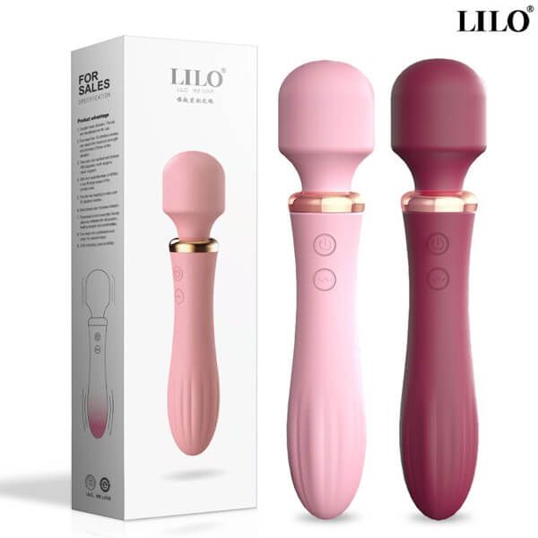 Chày rung tình yêu 2 đầu vân nổi sưởi ấm cực mạnh Lilo