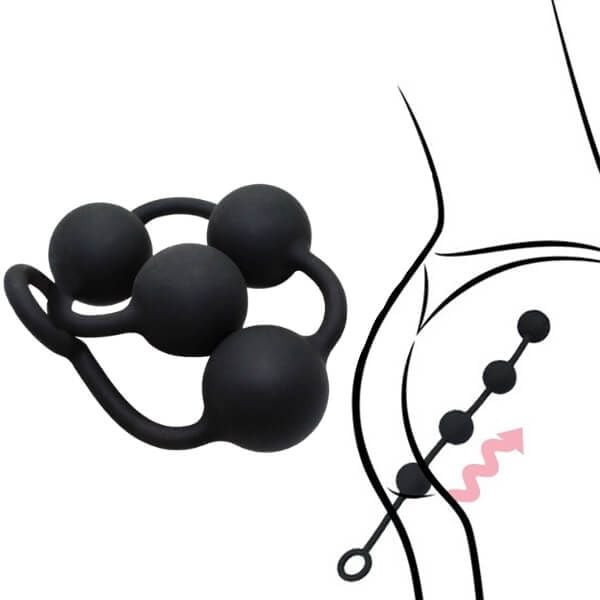 Chuỗi Bi Silicone Co Giãn Nhét Hậu Môn Thủ Dâm Cho Nam Nữ