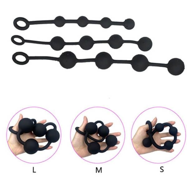 Chuỗi Bi Silicone Co Giãn Nhét Hậu Môn Thủ Dâm Cho Nam Nữ