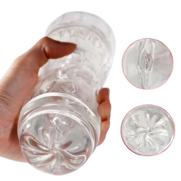 Cốc Âm Đạo Hậu Môn Thiết Kế 2 Đầu Trong Suốt Tự Sướng Cho Nam