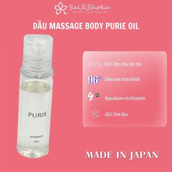 Dầu Bôi Trơn Purie Massage Silicone Tinh Khiết Mềm Mại Mượt Mà