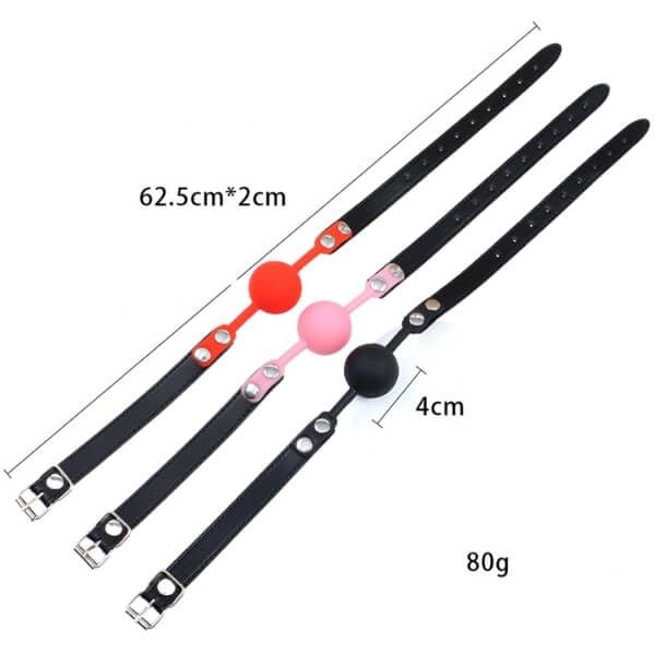 Dây Khóa Bắt Miệng Ngậm Quả Bóng Silicone Cho Quan Hệ BDSM