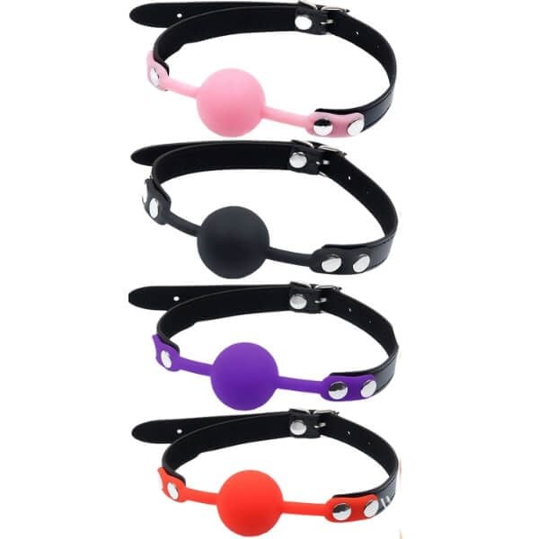 Dây Khóa Bắt Miệng Ngậm Quả Bóng Silicone Cho Quan Hệ BDSM