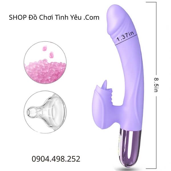 Dương Vật Giả Cầm Tay Rung Làm Ấm Kèm Đầu Lưỡi Liếm FOX V2