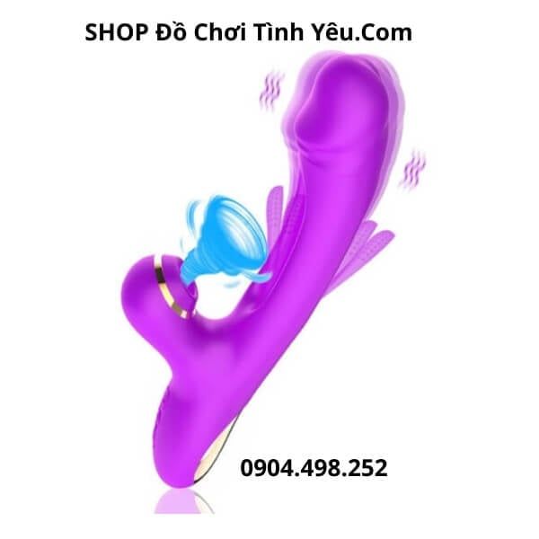 Dương Vật Giả Cầm Tay Rung Vỗ Kèm Đầu Mút Kích Thích Đa Điểm