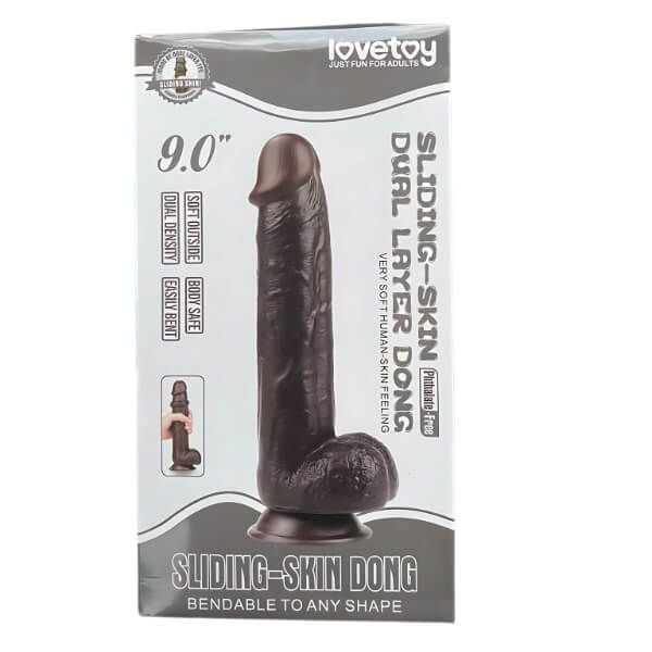 Dương Vật Giả Đen To Dạng TPE Đa Lớp Có Đế Hít Chắc Chắn