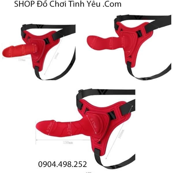 Dương Vật Giả Kèm Đai Đeo Có Thể Tháo Rời Cho Cặp Đôi Nữ Les