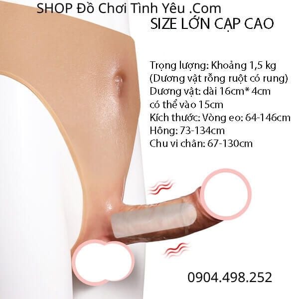 Dương Vật Giả Liền Quần Silicon Cạp Cao Rỗng Ruột Size Lớn