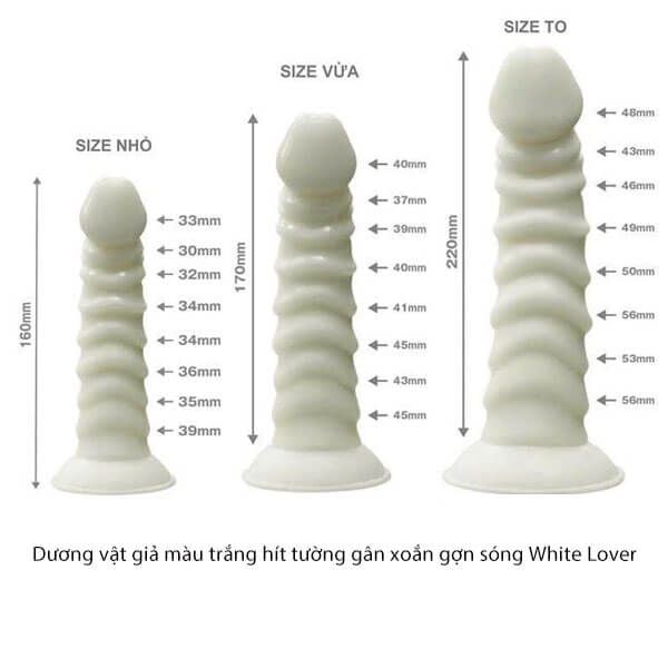 Dương vật giả màu trắng hít tường White Lover