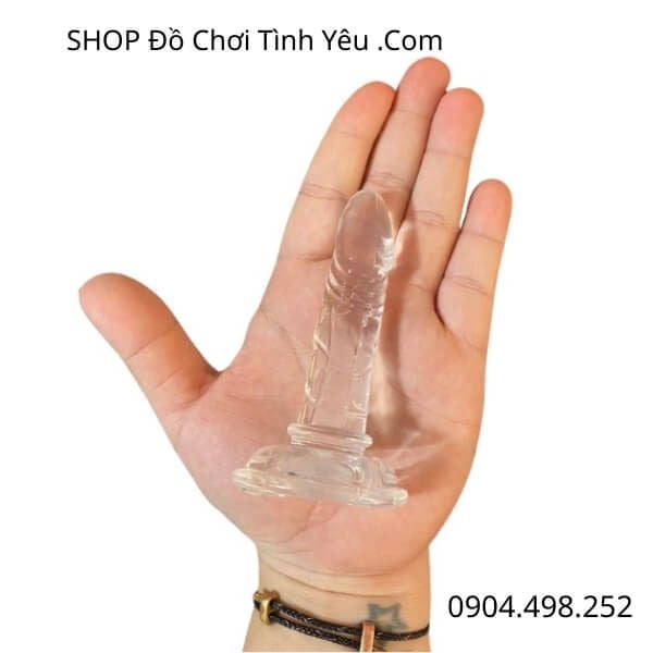 Dương Vật Giả Mini Bé Xíu Đế Hít Trong Suốt Không Có Bìu