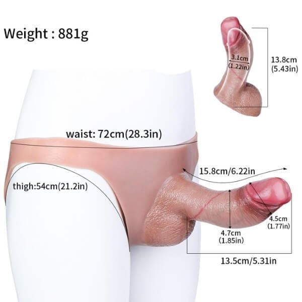 Dương Vật Giả Rỗng Ruột Nối Liền Quần Giúp Tăng Kích Thước