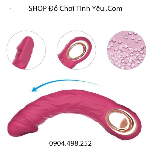 Dương Vật Giả Rung AV Tự Động 10 Chế Độ Có Gân Nổi To Đê Mê