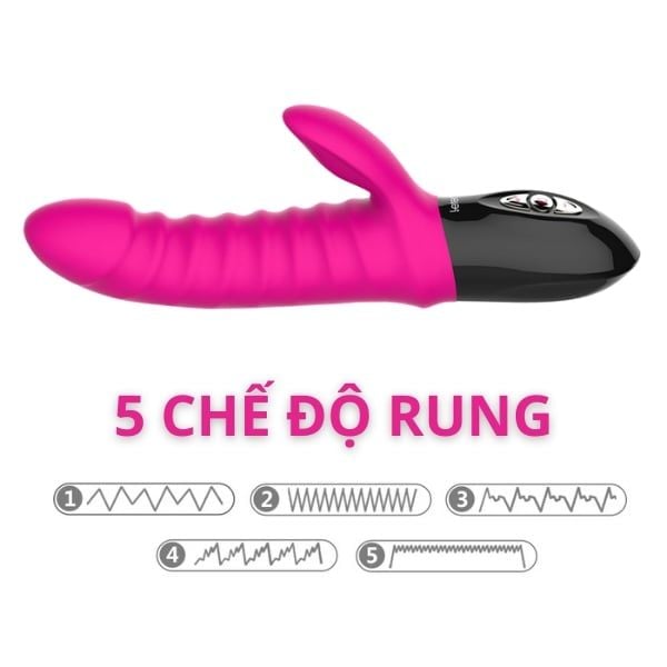 Dương Vật Giả Rung Cầm Tay Sưởi Ấm Nhiệt Có Đầu Tai Thỏ LETEN