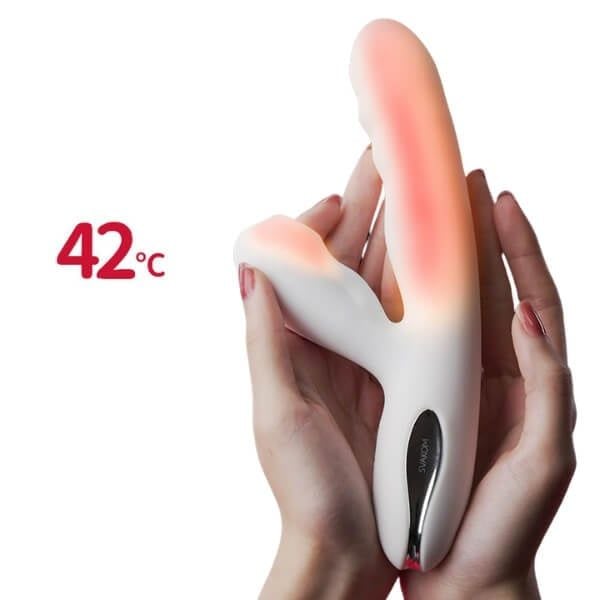 Dương Vật Giả Rung Thụt Mạnh Sưởi Ấm Có Đầu Hút Âm Đạo SVAKOM