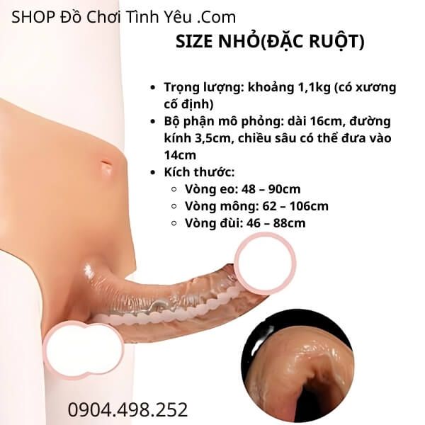 Dương Vật Giả Silicon Có Gân Nổi Liền Quần Đặc Ruột Size Nhỏ