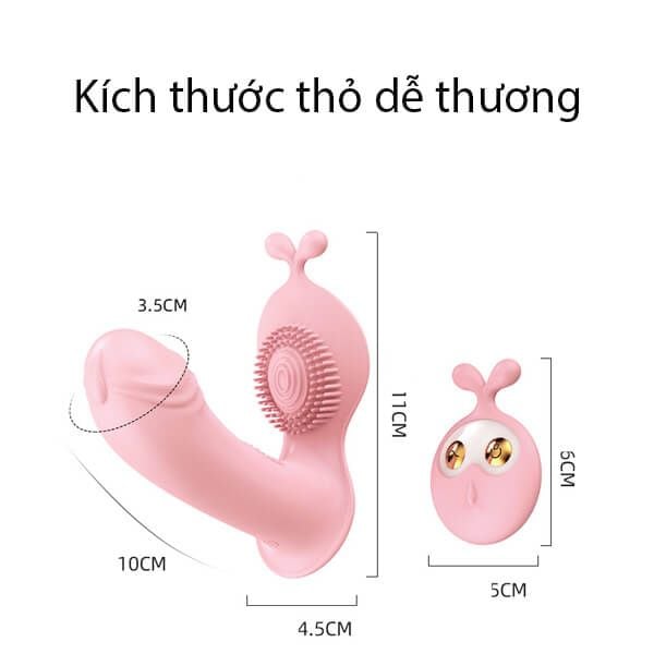 Dương vật giả tỏa nhiệt tai thỏ Lilo đeo mặc điều khiển từ xa