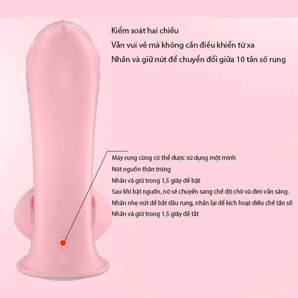 Dương vật giả tỏa nhiệt tai thỏ Lilo đeo mặc điều khiển từ xa
