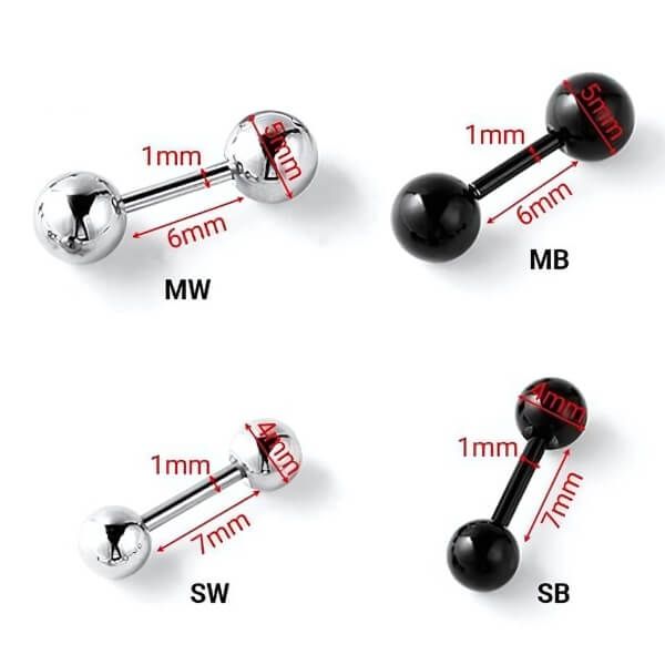 Khuyên Xỏ Vùng Kín Inox Có Bi Ở Hai Đầu Làm Đẹp Cho Nam Nữ
