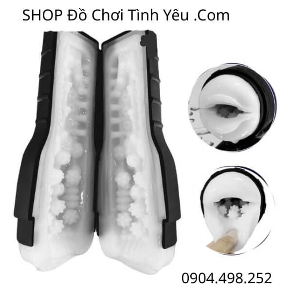 Máy Bú Mút Dương Vật Cầm Tay Có Rung Dạng Đèn Pin Tách Đôi