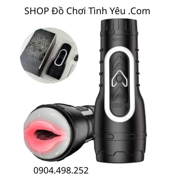 Máy Bú Mút Dương Vật Cầm Tay Có Rung Dạng Đèn Pin Tách Đôi
