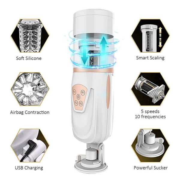 Máy bú mút rung thụt tự động xoay 2 chiều massage cu Stroker