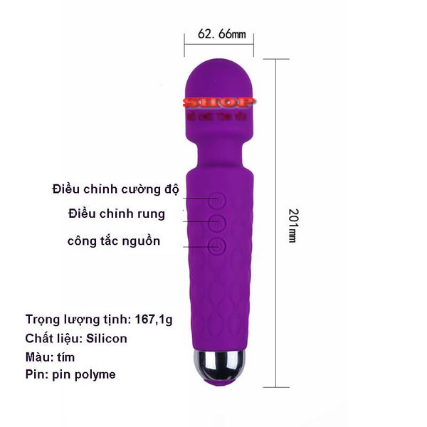 Máy chày rung massage silicone AV thủ dâm nữ 20 tần số cho nữ