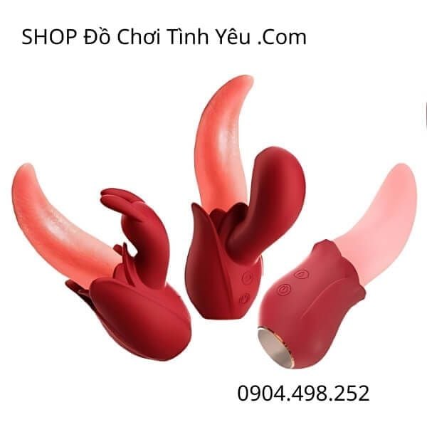 Máy Lưỡi Liếm Âm Đạo Mềm Mại Rung Massage Đá Hạt Le Cô Bé