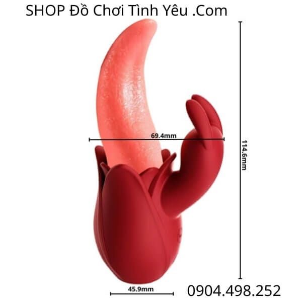 Máy Lưỡi Liếm Âm Đạo Mềm Mại Rung Massage Đá Hạt Le Cô Bé