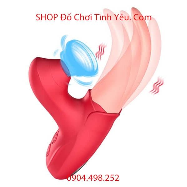 Máy Lưỡi Liếm Âm Đạo Mềm Mại Rung Massage Đá Hạt Le Cô Bé