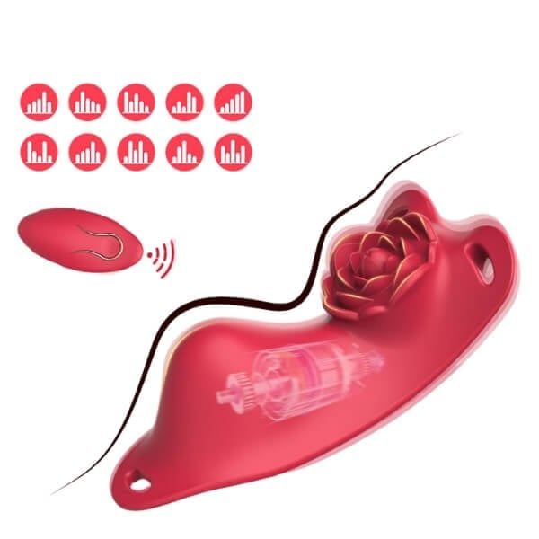 Máy Massage Hoa Hồng Mặc Quần Lót Âm Đạo Điều Khiển Từ Xa