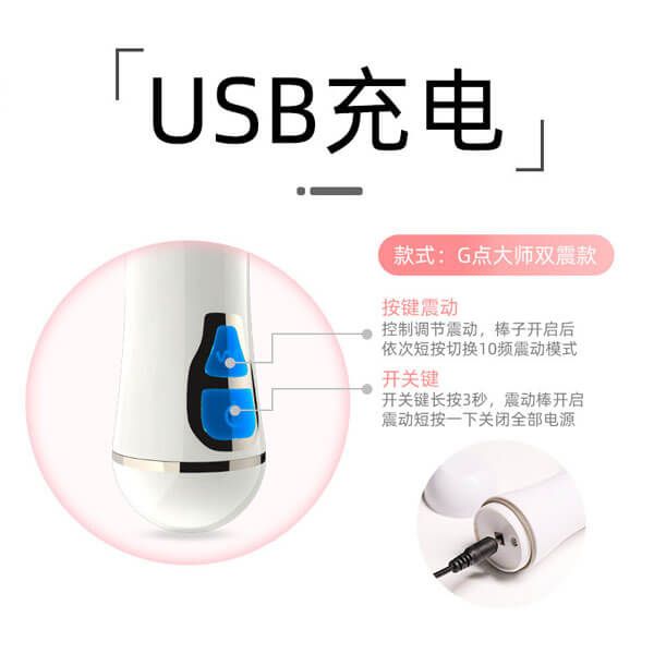 Máy rung massage điểm G cầm tay nhánh phụ tai thỏ
