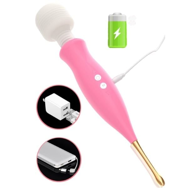 Máy Rung Massage Điểm G Đầu Tròn Đuôi Que Tự Sướng Cho Nữ