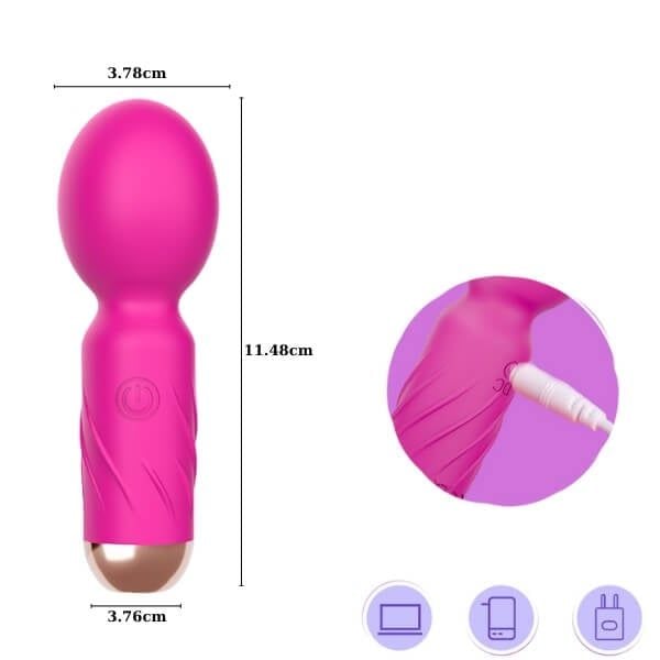 Máy Rung Mini AV Đầu Tròn Khuấy Động Điểm Nhạy Cảm Cơ Thể Nữ