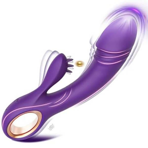 Máy rung mô phỏng dương vật lưỡi massage âm đạo điểm G 2 đầu