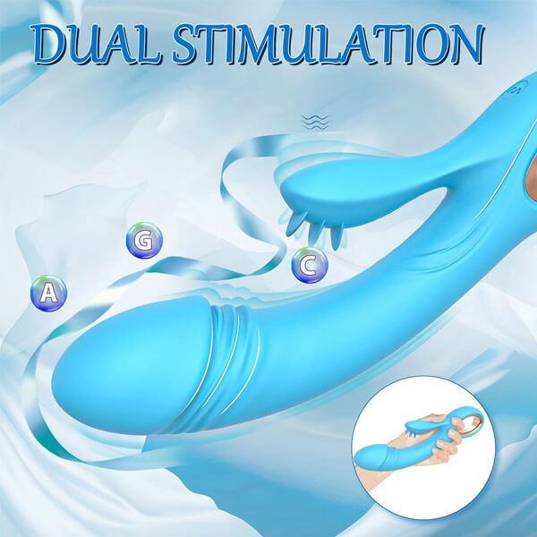 Máy rung mô phỏng dương vật lưỡi massage âm đạo điểm G 2 đầu