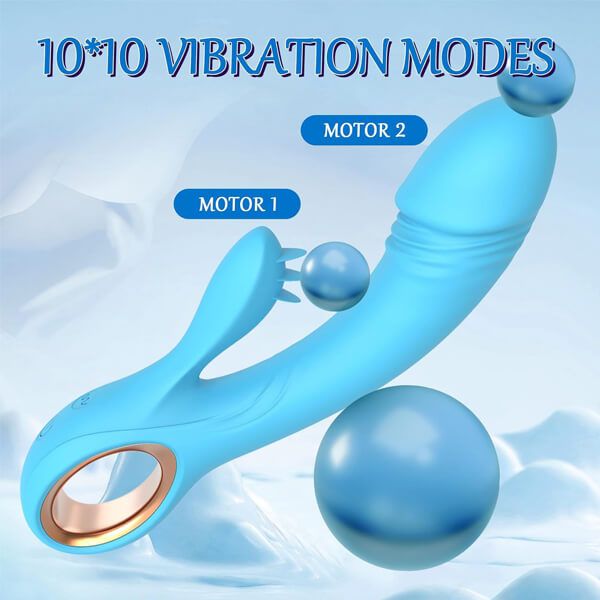 Máy rung mô phỏng dương vật lưỡi massage âm đạo điểm G 2 đầu