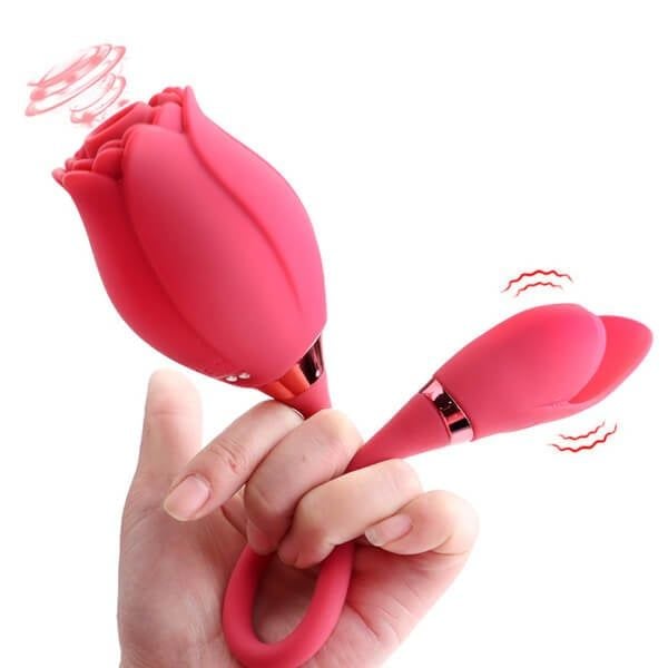 Máy rung mút hoa hồng massage âm đạo ngực thủ dâm làm tình