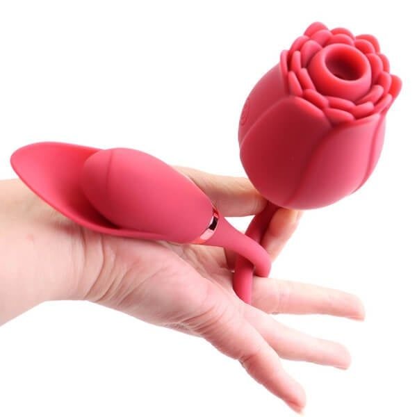Máy rung mút hoa hồng massage âm đạo ngực thủ dâm làm tình