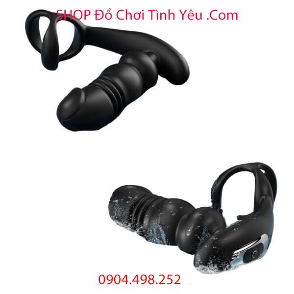Máy Rung Thụt Hậu Môn Kèm Vòng Đeo Tinh Hoàn Điều Khiển Từ Xa